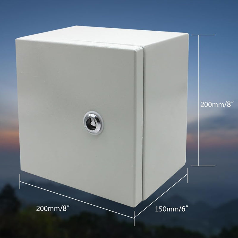 8" x 8" x 6" Versatile Electrical Enclosure Waterproof Metal Lock Box Electrical Junction Box