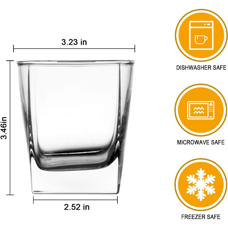 240ml/8oz Square Whiskey Glass Premium Quality Spirits Shot Glass Crystal Drinking Glass