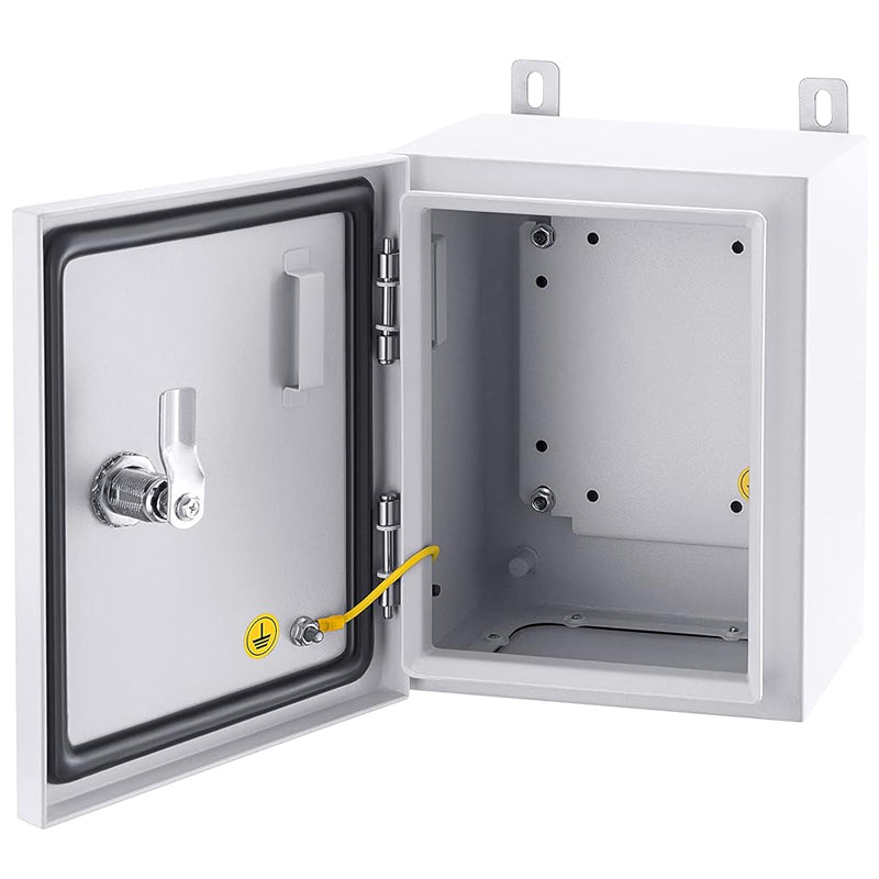 10" x 8" x 6" Wall-Mounted Electronic Enclosure Steel Electrical Box IP65 Weatherproof Metal Box