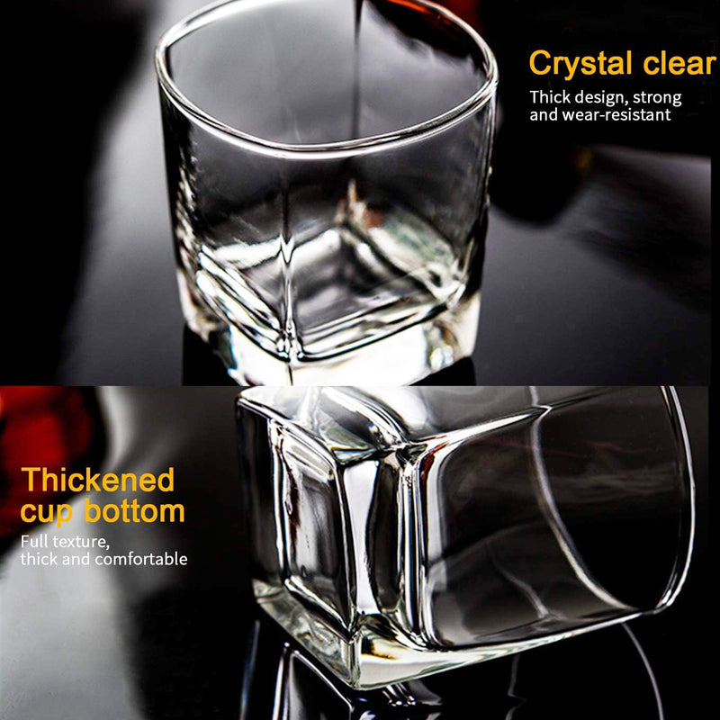 240ml/8oz Square Whiskey Glass Premium Quality Spirits Shot Glass Crystal Drinking Glass