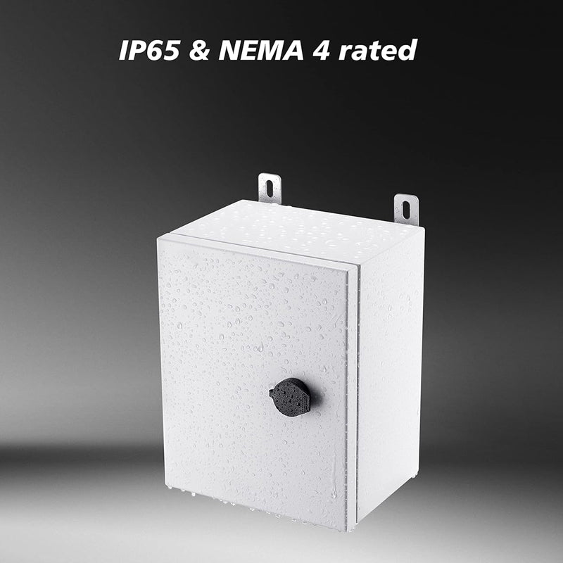 10" x 8" x 6" Wall-Mounted Electronic Enclosure Steel Electrical Box IP65 Weatherproof Metal Box