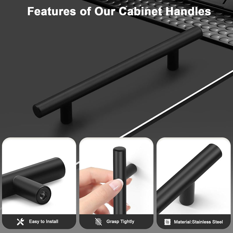 Cabinet Pulls Holes Centers 128mm/5Inch 30pcs Stainless Steel Cabinet Handles Cupboard Door Handles