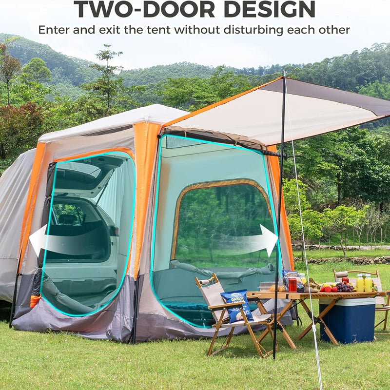 SUV Camping Tent Double Door Design Rainfly Waterproof Outdoor SUV Tent with Poles