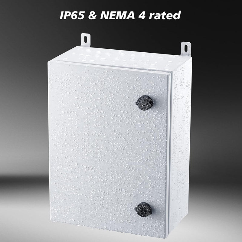 16" x 12" x 6" Electrical Enclosure Box Metal Junction Box IP65 Weatherproof Outdoor Electrical Box
