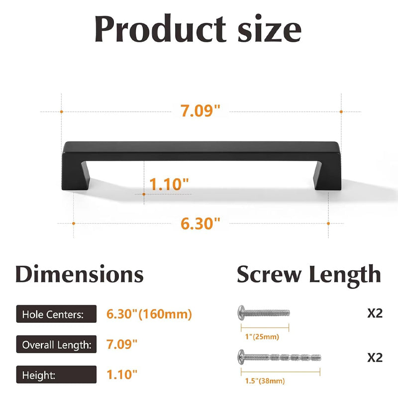 6.25Inch/160mm Cabinet Handles 10pcs Kitchen Cabinet Handles Furniture Pulls for Bathroom Cupboard