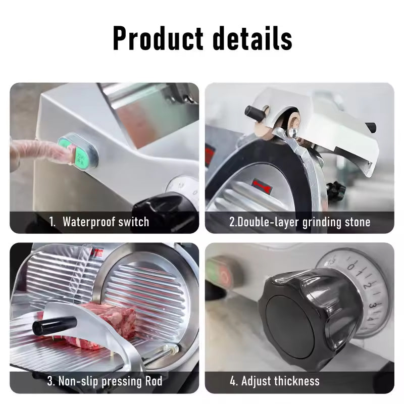 Meat Slicer Semi-Automatic Electric Deli Food Slicer Beef Fish Sausage Frozen Meat Slicer