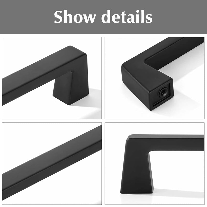 3.75Inch/96mm Cabinet Pulls 10pcs Furniture Pulls Matte Black Kitchen Cabinet Handles