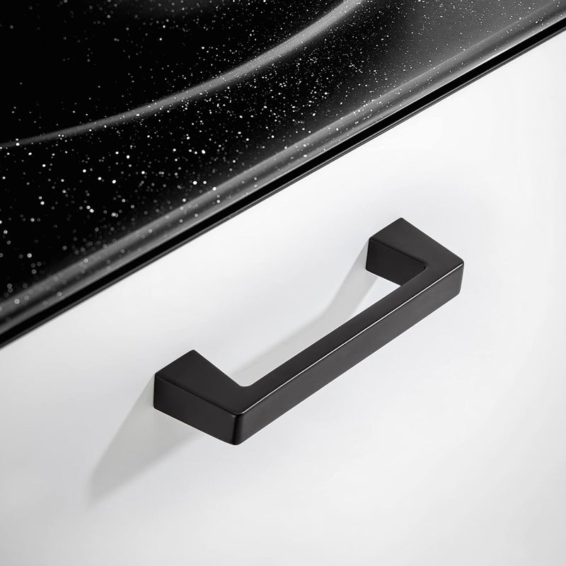 3.75Inch/96mm Cabinet Pulls 10pcs Furniture Pulls Matte Black Kitchen Cabinet Handles