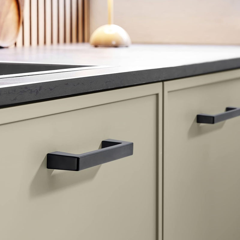 3.75Inch/96mm Cabinet Pulls 10pcs Furniture Pulls Matte Black Kitchen Cabinet Handles