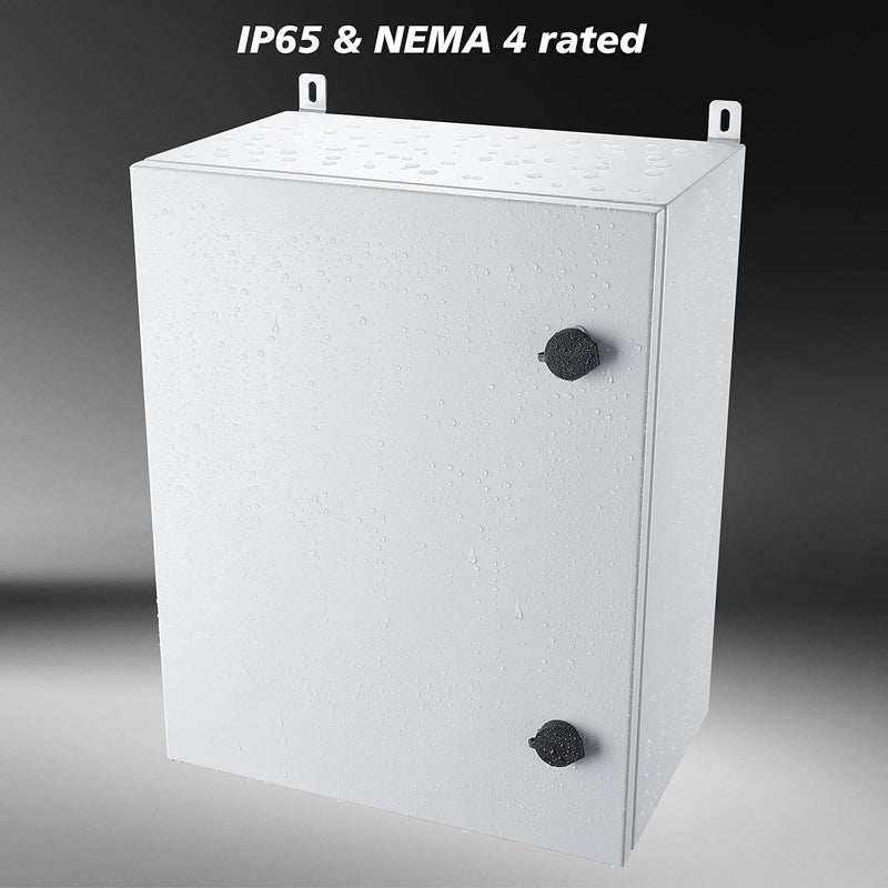 20" x 16" x 10" IP65 Electrical Enclosure with Mounting Plate and Wall Bracket Electronic Equipment Box