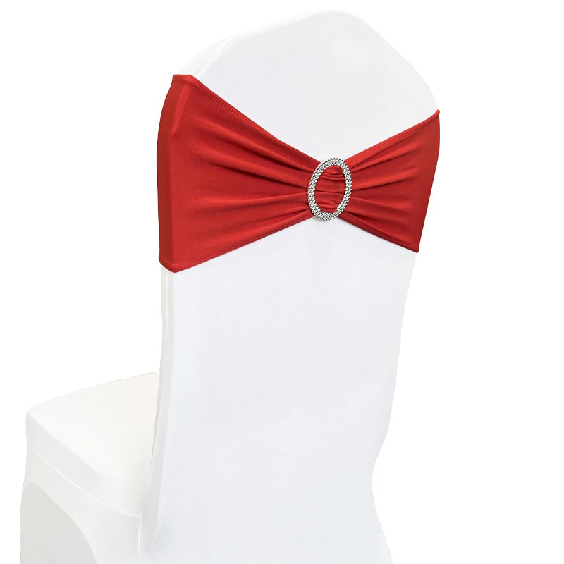 Stretch Spandex Chair Sashes 100PCS Spandex Chair Sashes Bands with Buckle Slider