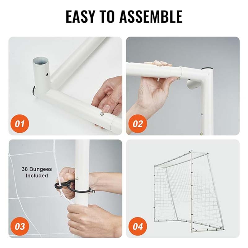 Soccer Rebound Trainer, 8x6FT Iron Soccer Training Equipment,Sports Football Rebounder Wall with Double-Sided Rebounding Net & Goal, Perfect for Backyard Practicing, Solo Training, Passing