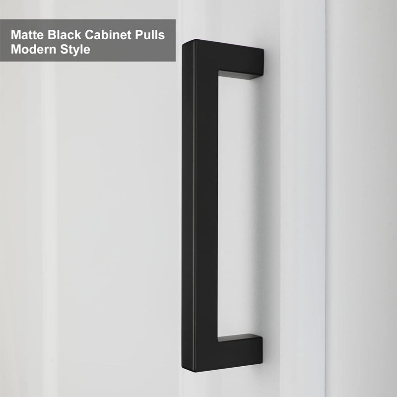 3 3/4 Inch Drawer Pulls 30pcs Stainless Steel Black Kitchen Cabinet Handles for Kitchen Bathroom Bar