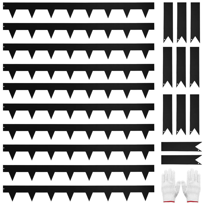 40" L × 4.5" H Metal Landscape Edging 2.5" Spike Height 10-pack Metal Garden Edging with 11Pcs Stakes