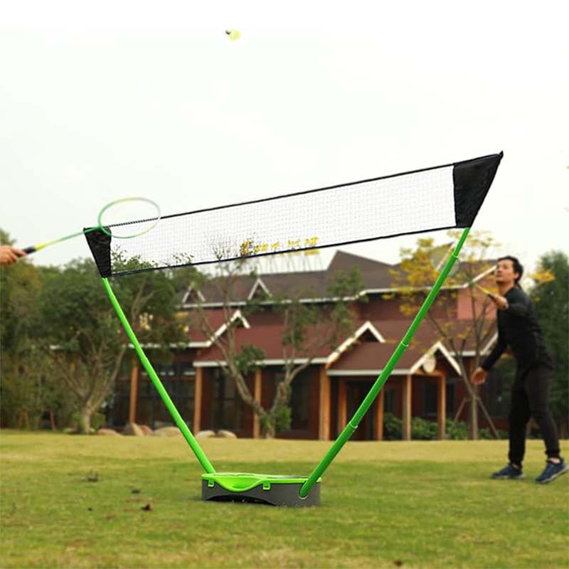 Portable Badminton Net Set with Storage Base, Folding Volleyball Badminton Net with 2 Badminton Rackets 2 Shuttlecocks 10x5 ft Net, Easy Setup