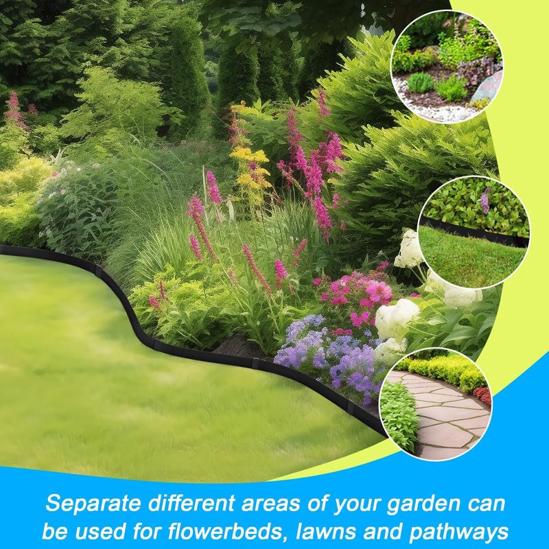 40" L × 4.5" H Metal Landscape Edging 2.5" Spike Height 10-pack Metal Garden Edging with 11Pcs Stakes