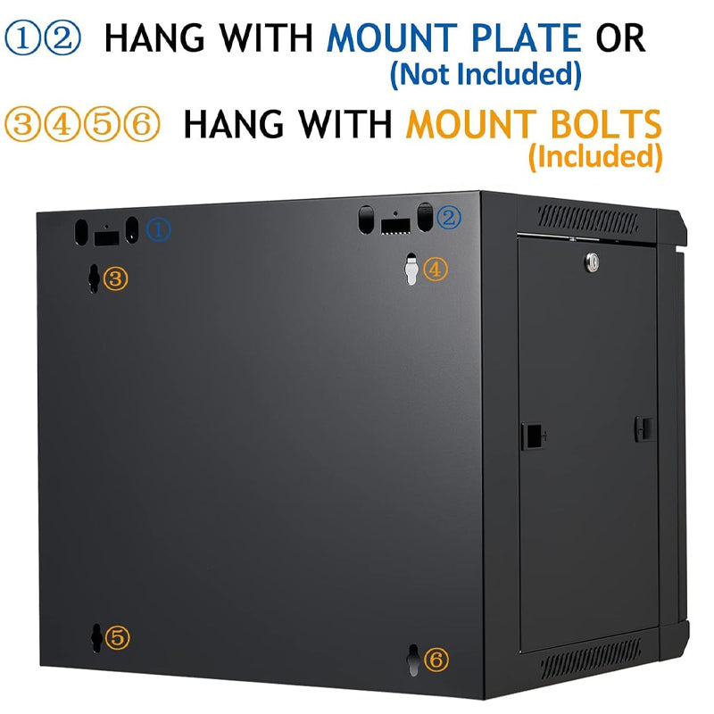 9U Wall Mount Server Cabinet 133 lbs Loading Capacity Network Server Cabinet with Locking Glass Door