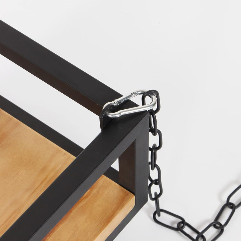 39in Ceiling Mounted Wine Rack with Glass Holder and Shelf Industrial Hanging Wine Rack