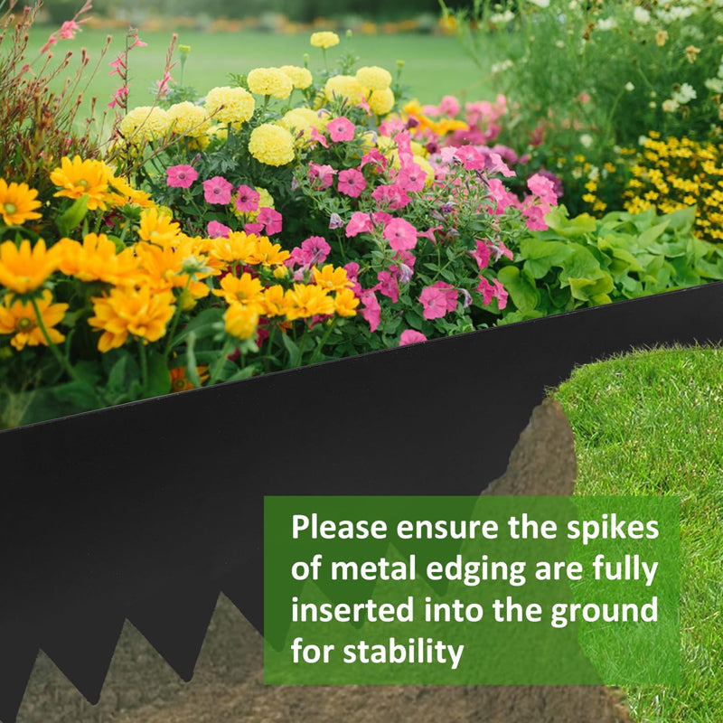 40" L × 6.5" H Metal Landscape Edging 6pcs Steel Garden Edging with 7pcs Stakes Metal Edging