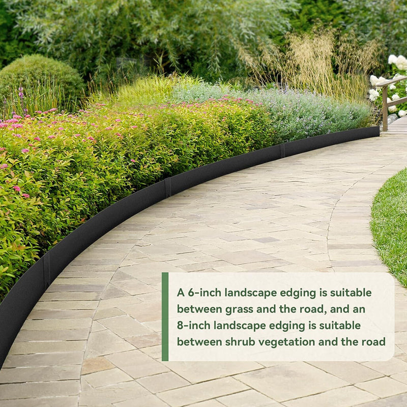 6pcs 40" L × 8" H Steel Landscape Edging with 6 Clips Heavy Duty Metal Edging Border Garden Edging