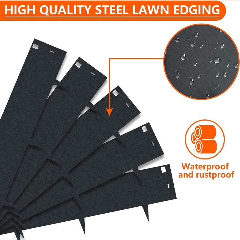5 pcs Steel Lawn Edging 4.5"x39" Aluminum Alloy Landscape Edging 16.25 ft Length Flexible Landscape Edging