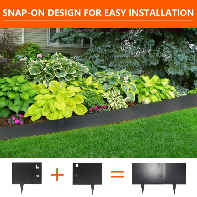 5 pcs Steel Lawn Edging 4.5"x39" Aluminum Alloy Landscape Edging 16.25 ft Length Flexible Landscape Edging