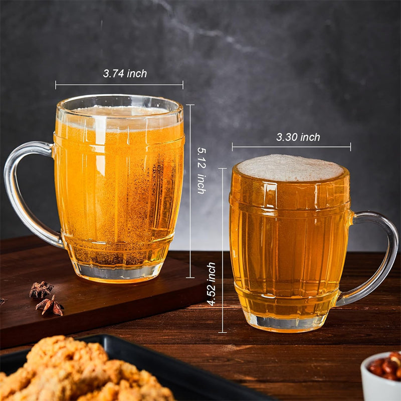 390ml 590ml Barrel Glass Beer Mug Geometric Beer Stein Household Cup