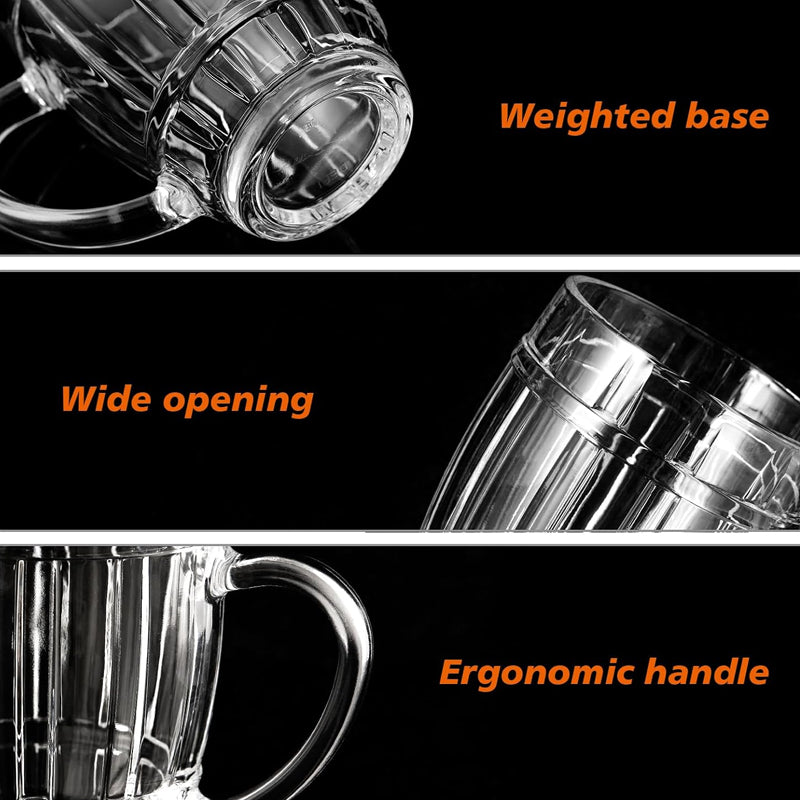 390ml 590ml Barrel Glass Beer Mug Geometric Beer Stein Household Cup