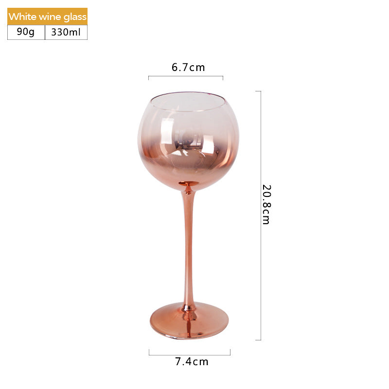 Rose Gold Wine Stemware Lead-Free Glass 470ml 330ml 600ml Premium Crystal Clear Glass