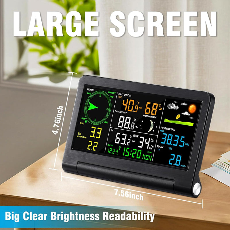 Weather Station 9-in-1 Wireless Indoor/Outdoor Weather Station with Sensor and LCD Display