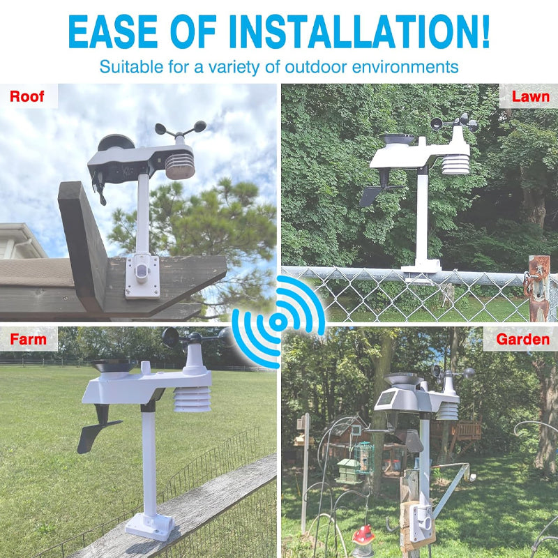 Weather Station 9-in-1 Wireless Indoor/Outdoor Weather Station with Sensor and LCD Display