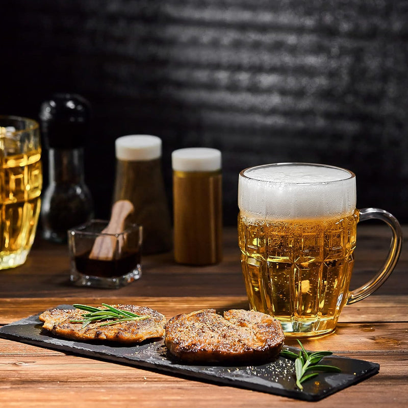 590ml/20oz Honeycomb Glass Beer Mug Lead-Free Glass with Handle and Heavy Base