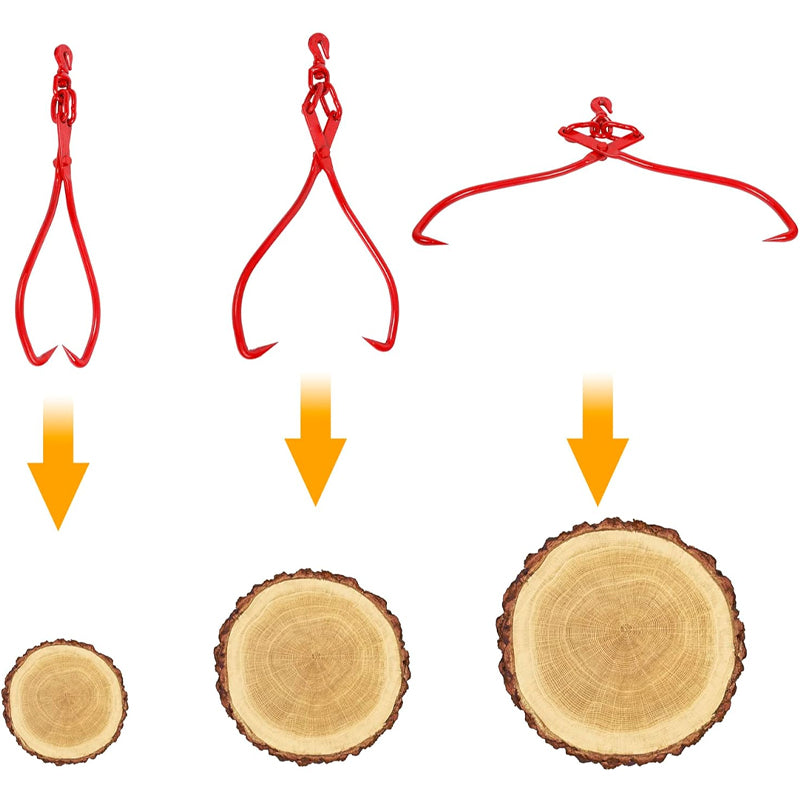 32 inch 2 Claw Log Grapple Log Lifting Tongs 1500 lbs Loading Capacity Log Handling Dragging Carrying Tool