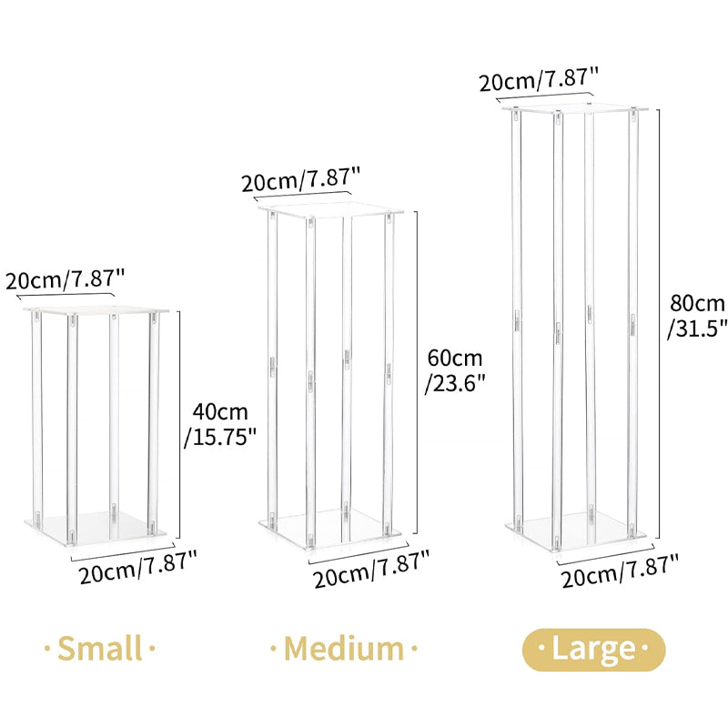 31.5 inch Tall Wedding Flower Stand Acrylic Vase 2PCS Floral Display Rack