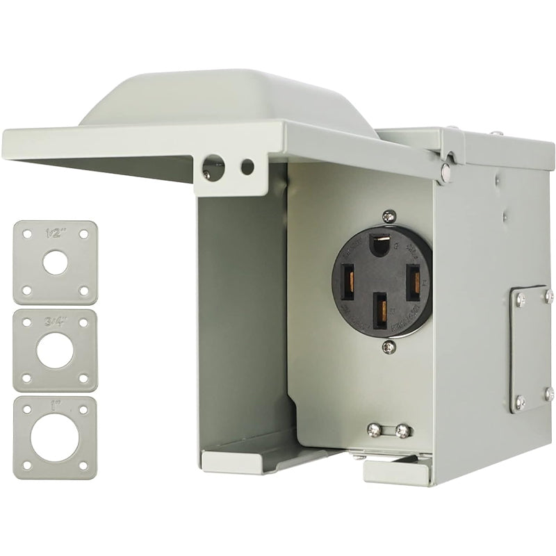 50 Amp Power Outlet Box 125/250 Volt RV/EV Power Outlet Box Weatherproof Outdoor Electrical Panel