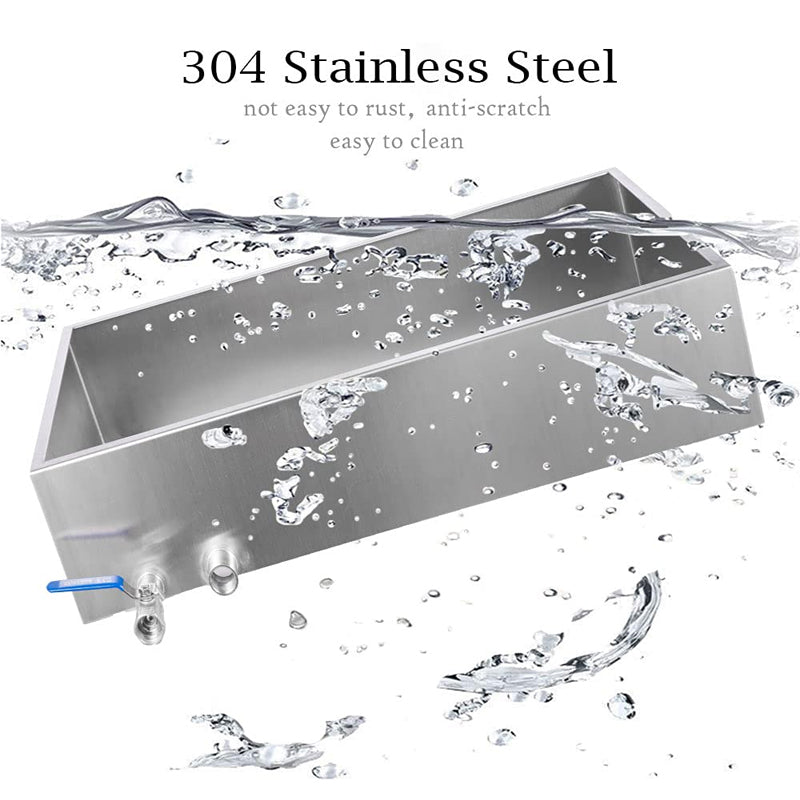 Maple Syrup Evaporator Pan 30"L x 16" W x 9.5" H 304 Stainless Steel Steam Table Pan