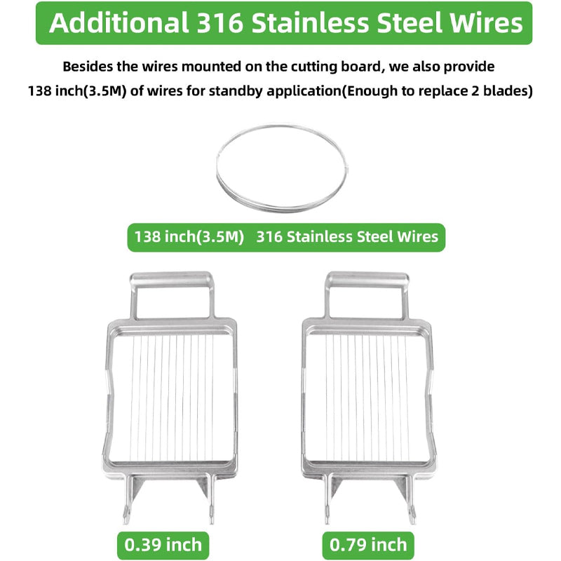 0.39" & 0.79" Commercial Cheese Slicer with 316 Stainless Steel Blade Cheese Cutter Butter Cutting Board Machine