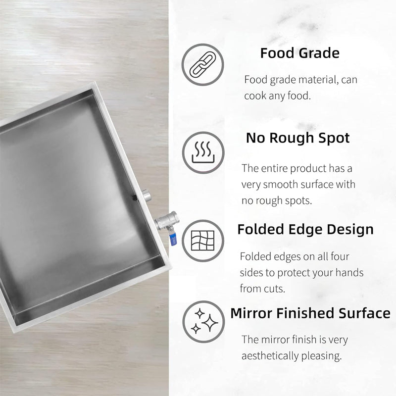 Maple Syrup Evaporator Pan 24" L x 24" W x 10" H 304 Stainless Steel Condensate Pan