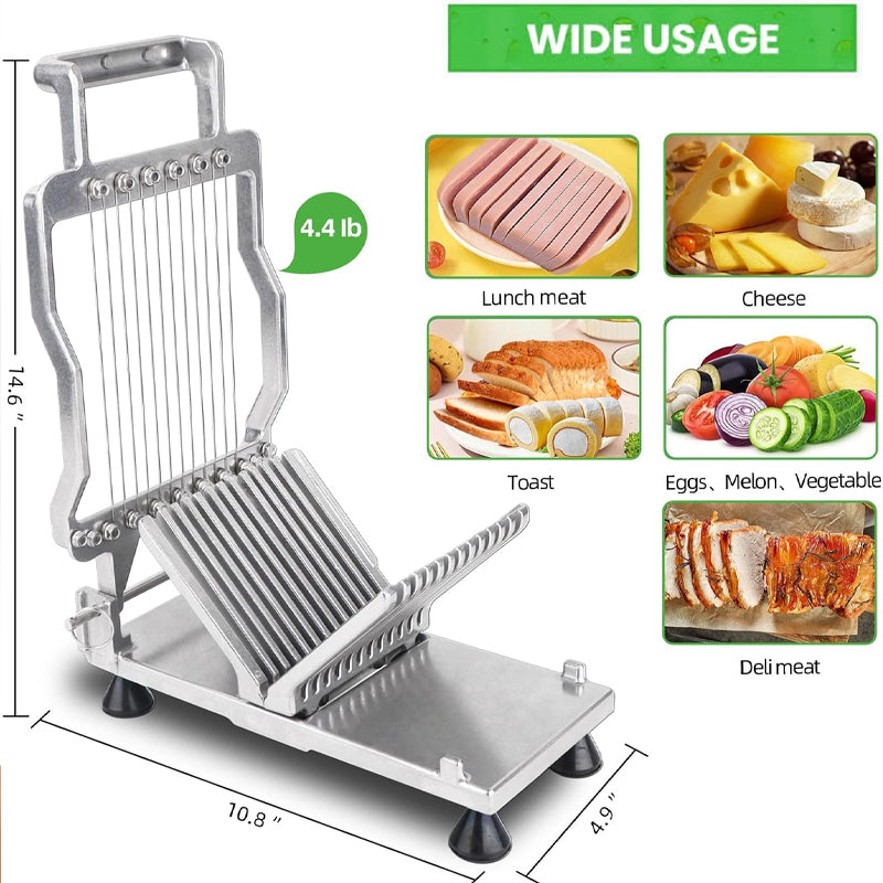 0.39" & 0.79" Commercial Cheese Slicer with 316 Stainless Steel Blade Cheese Cutter Butter Cutting Board Machine