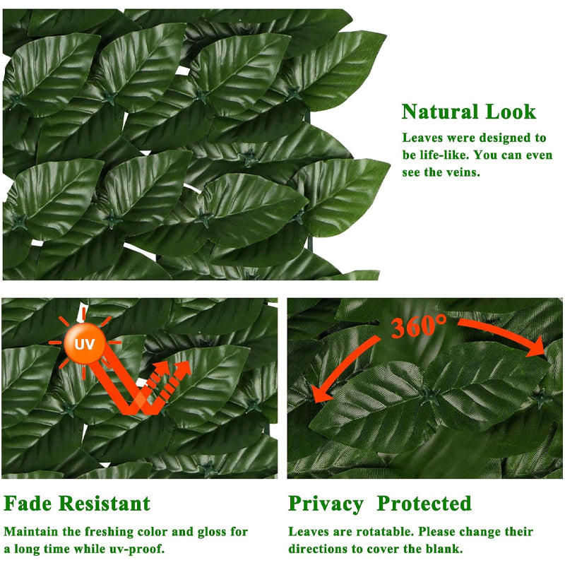 39" × 157" Ivy Privacy Fence Faux Hedge Panels Greenery Vines for Outdoor Garden Yard Balcony