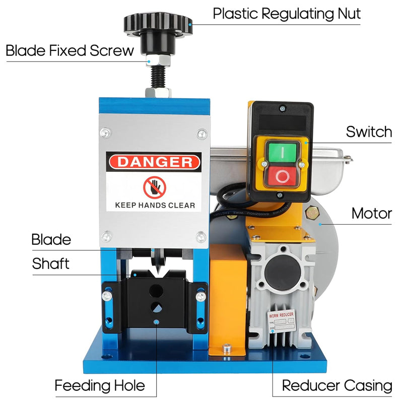 Electric Wire Stripping Machine 0.06"-0.98" Wire Stripper Machine Automatic Stripping Speed 60 FT/Min