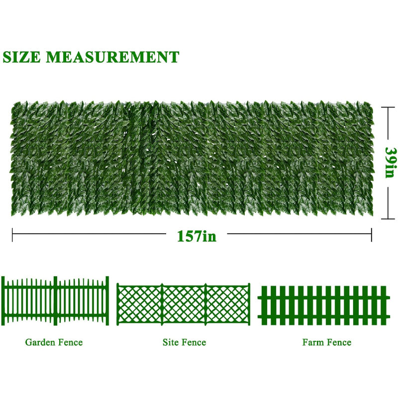 39" × 157" Ivy Privacy Fence Faux Hedge Panels Greenery Vines for Outdoor Garden Yard Balcony