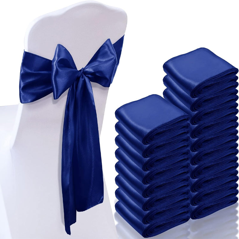 Satin Chair Sashes 80pcs Decoration Chair Cover Bow Ties Sash for Engagement Graduation