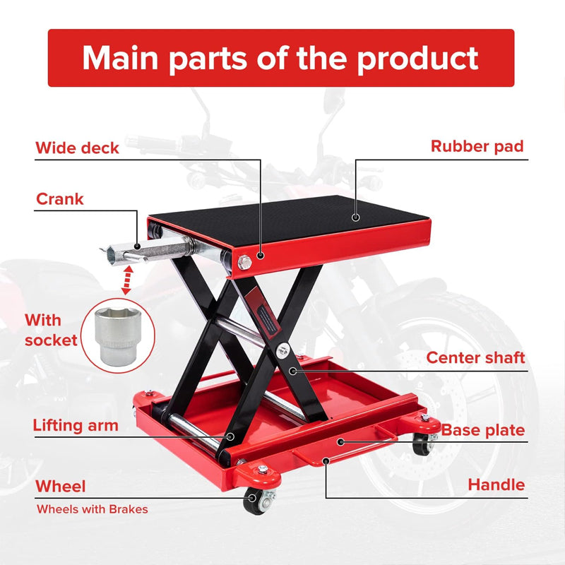 1100 LBS Motorcycle Lift Bikes ATVs Garage Repair Stand Center Scissor Lift Jack
