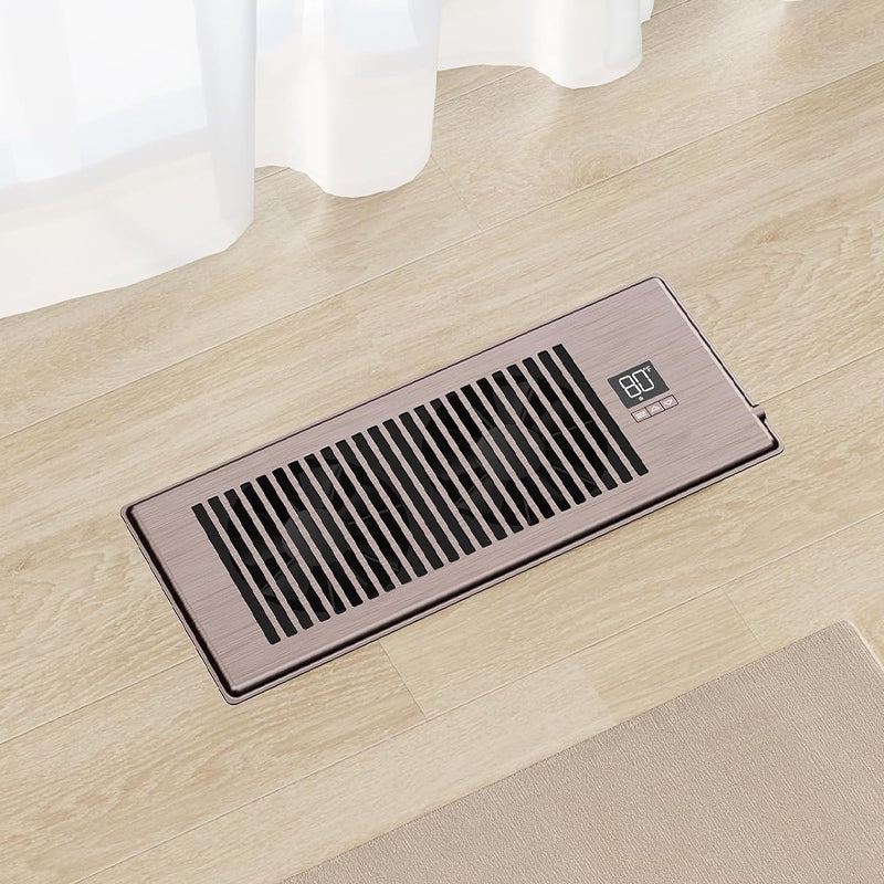 4" x 12" Register Booster Fan 10-Speed Control Register Hole Quiet Vent Booster Fan with Remote Control and Thermostat Control