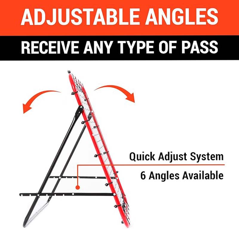 Soccer Rebound Net Rebounder, Fully Adjustable Angles Goal Net, Aids & Equipment for Kids Teens & All Ages, Easy Set Up & Perfect Storage