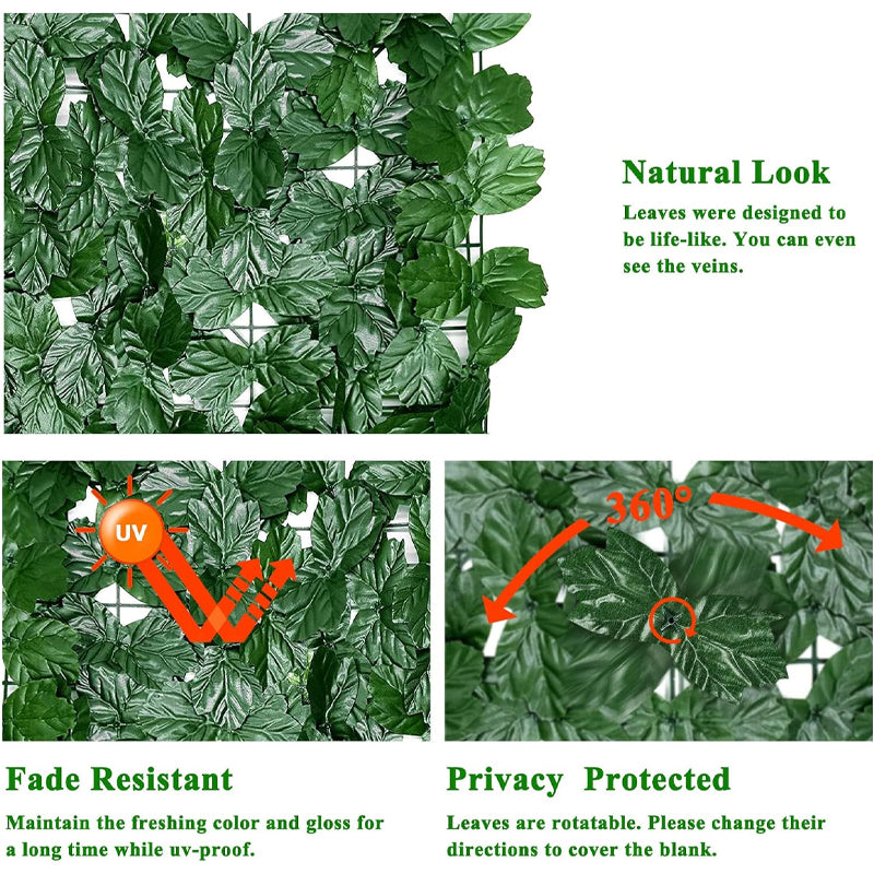 59" × 157" Artificial Green Wall Screen Privacy Ivy Fence Green Maple Leaf Decorative Fence