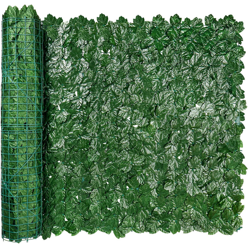 59" × 157" Artificial Green Wall Screen Privacy Ivy Fence Green Maple Leaf Decorative Fence