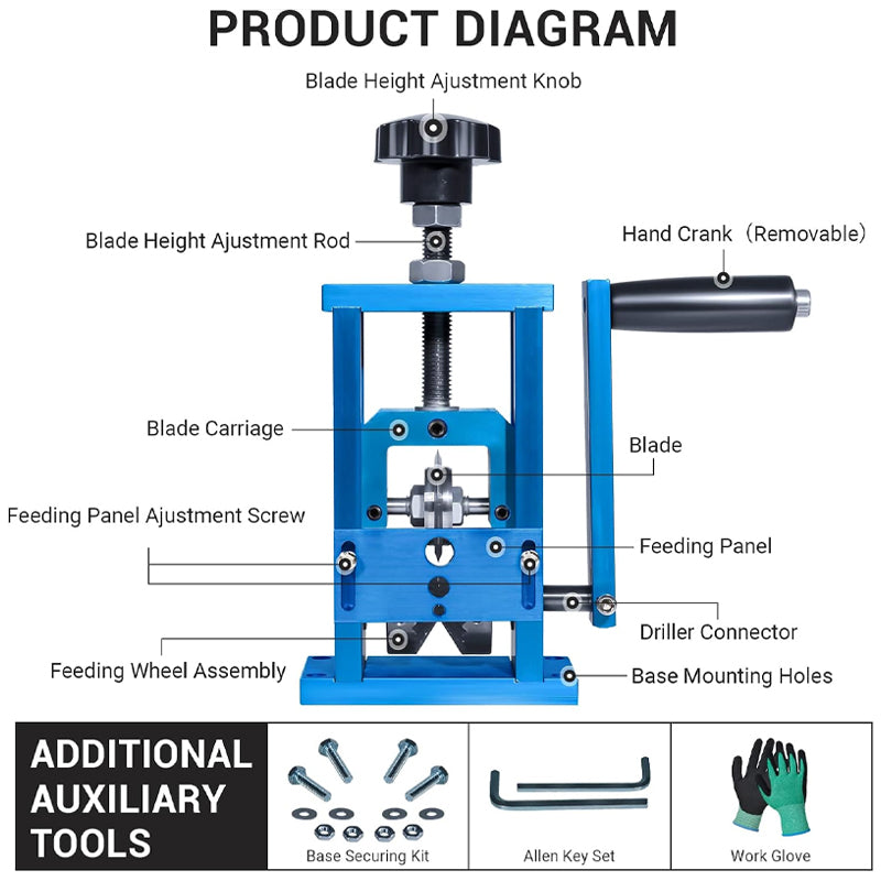 Cable Wire Stripping Machine 1.5-20 mm Wire Stripper Tool Copper Scrap Recycle Tool With Hand Crank