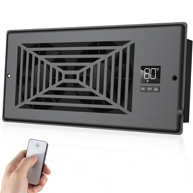 4" x 10" Register Booster Fan Divergent Grille AC Vent Booster Fan Register Hole Control Heating Cooling